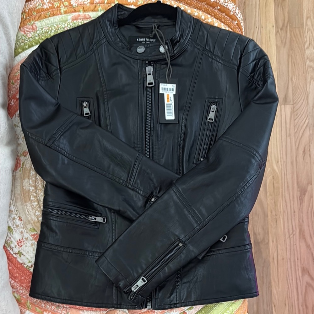 Kenneth Cole Black Moto Jacket